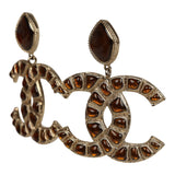 Chanel Large "Along the Nile" Egypt CC Drop Dangle Clip on Earrings Gold Resin Light Gold - Thumbnail View 5