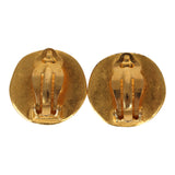 Vintage Chanel Small Round Hammered CC Earrings Gold Plated Hardware - Thumbnail View 4