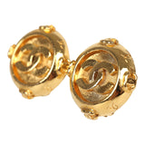 Vintage Chanel Small Round Border CC Clip On Earrings Gold Plated Hardware - Thumbnail View 3