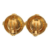 Vintage Chanel Small Round Border CC Clip On Earrings Gold Plated Hardware - Thumbnail View 4