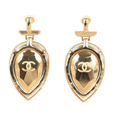 Chanel Tweed Drop Earrings Black Enamel Gold Tone Hardware - Thumbnail View 4