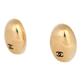 Chanel CC Oval Drop Earrings Black Resin, Gold Tone Hardware - Thumbnail View 4
