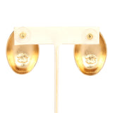 Chanel CC Oval Drop Earrings Black Resin, Gold Tone Hardware - Thumbnail View 3
