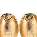 Chanel CC Oval Drop Earrings Black Resin, Gold Tone Hardware - Thumbnail View 5