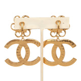 Chanel Resin Flower CC Drop Clip-On Earrings White Gold Tone Hardware - Thumbnail View 3