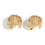 Chanel Mini CC Hoop Stud Earrings Black Resin, Gold Tone Hardware - Thumbnail View 3