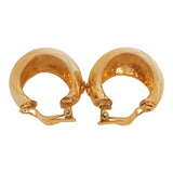 Vintage Chanel CC Quilted Hoop Clip On Earrings Gold Plated Hardware - Thumbnail View 6