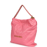 Chanel Small 22 Bag Pink Calfskin Gold Hardware