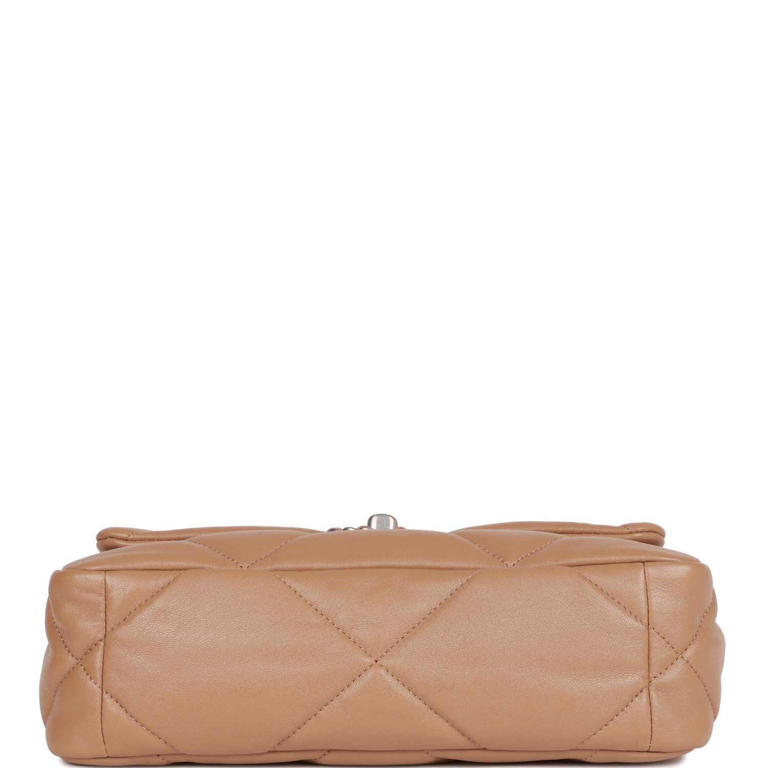 CHANEL 25S FLAP BAG 19 IN CHARCOAL GRAY CALFSKIN SILVER HARDWARE