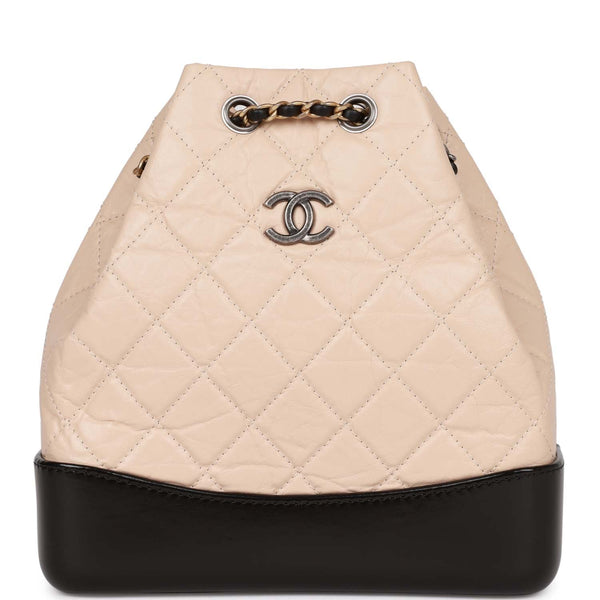 Chanel Aged Calfskin Quilted Leather Medium Gabrielle Beige Mixed Metal  Chain - Luxury In Reach
