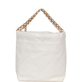 Chanel Mini 22 Bag White Calfskin Gold Hardware