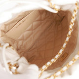 Chanel Mini 22 Bag White Calfskin Gold Hardware