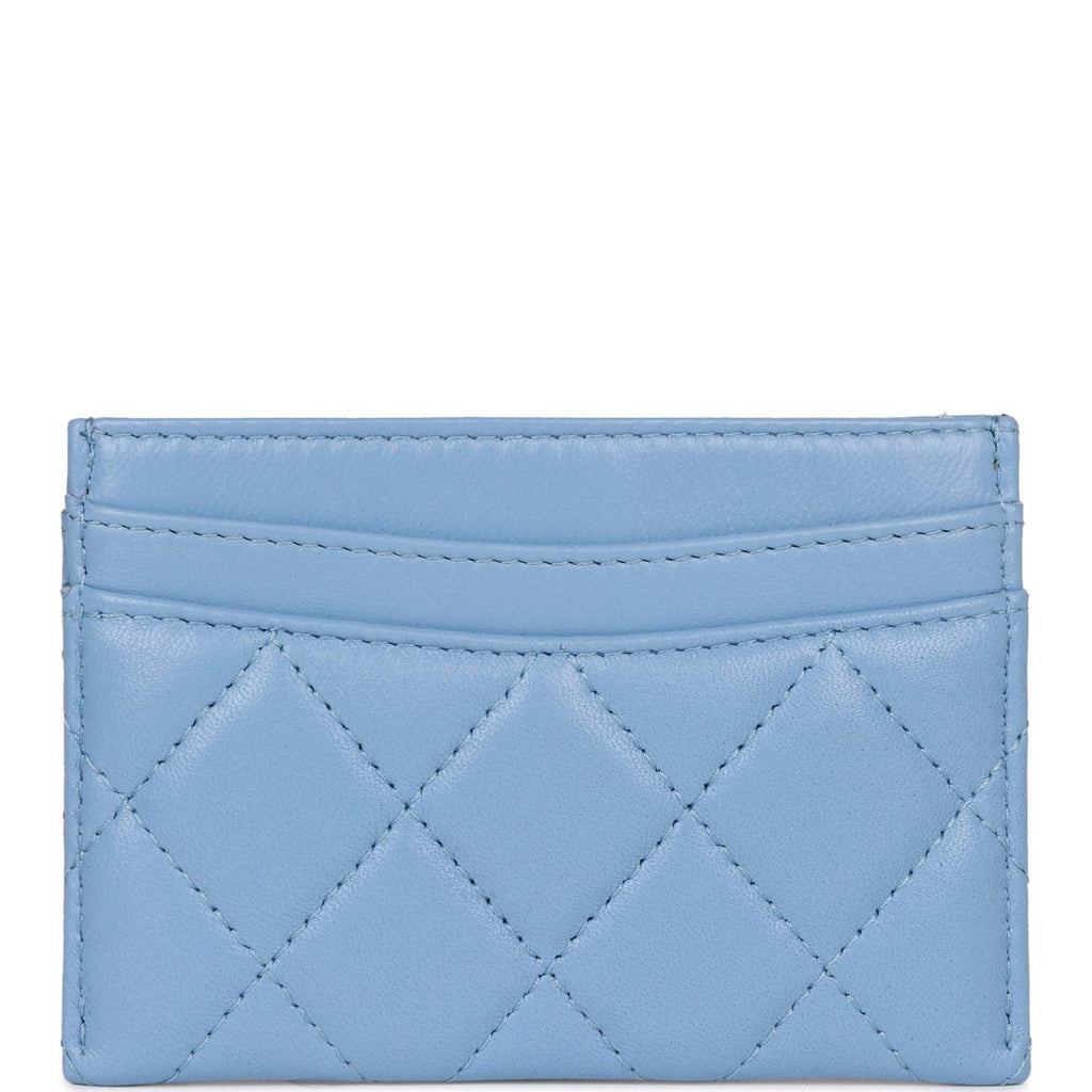 Chanel Flap Card Holder Wallet Blue Lambskin Light Gold Hardware – Madison  Avenue Couture