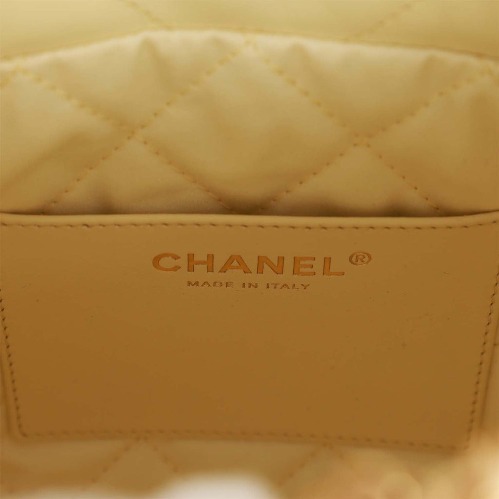 Chanel Mini 22 Bag Yellow Calfskin Gold Hardware