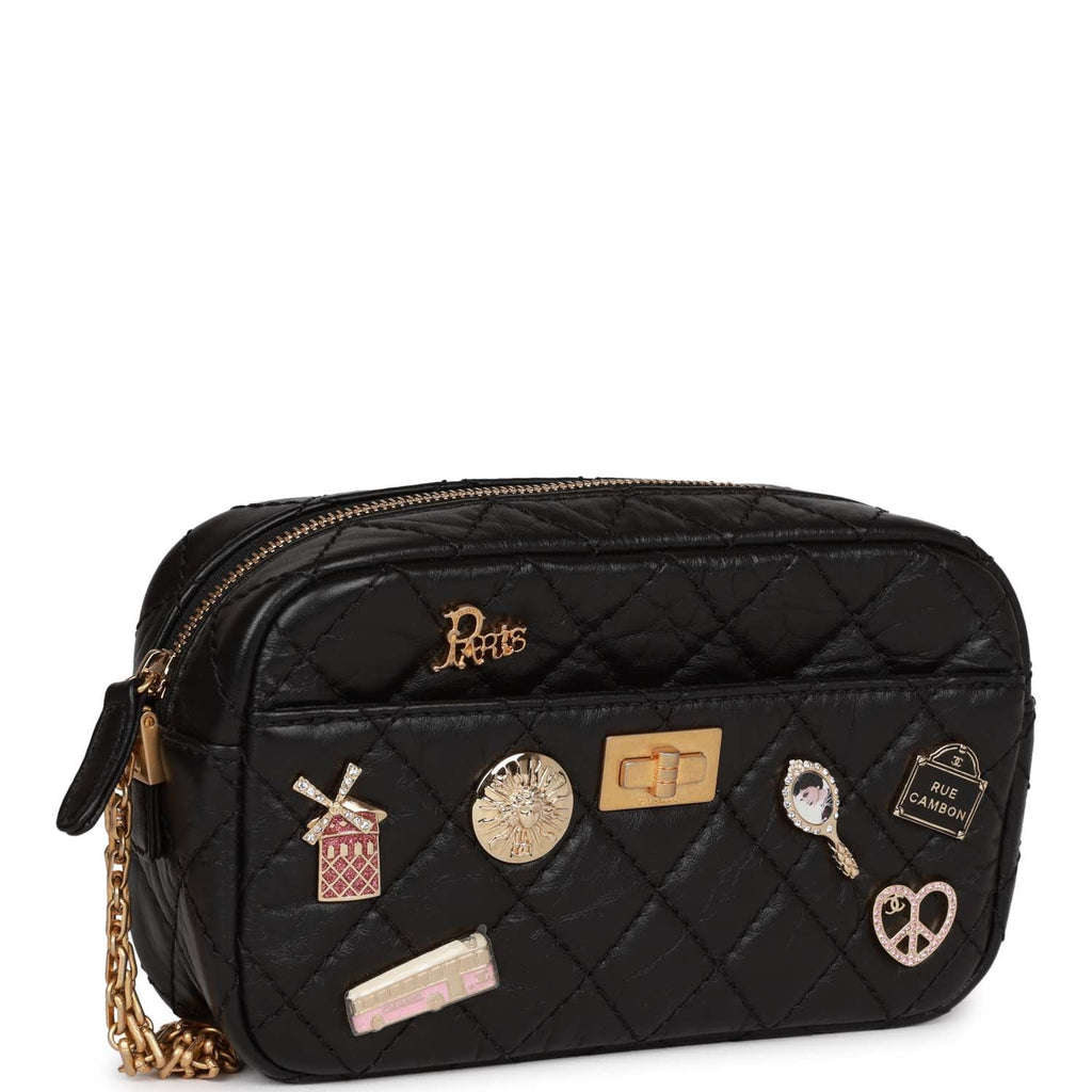 Chanel Lucky Charms Mini Camera Bag Black Aged Calfskin Aged Gold