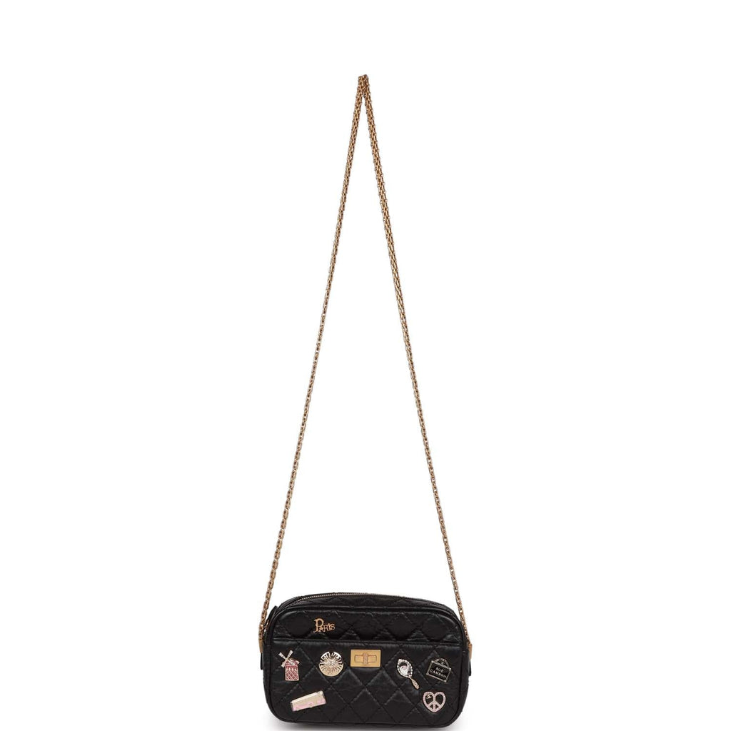 Chanel Lucky Charms Mini Camera Bag Black Aged Calfskin Aged