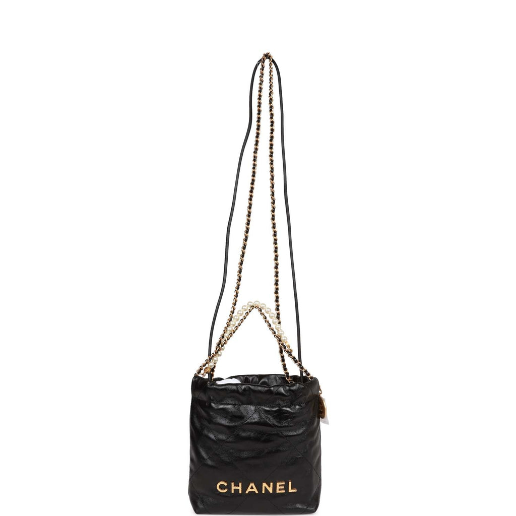 Chanel 22 mini hobo bag blue calfskin silver HW