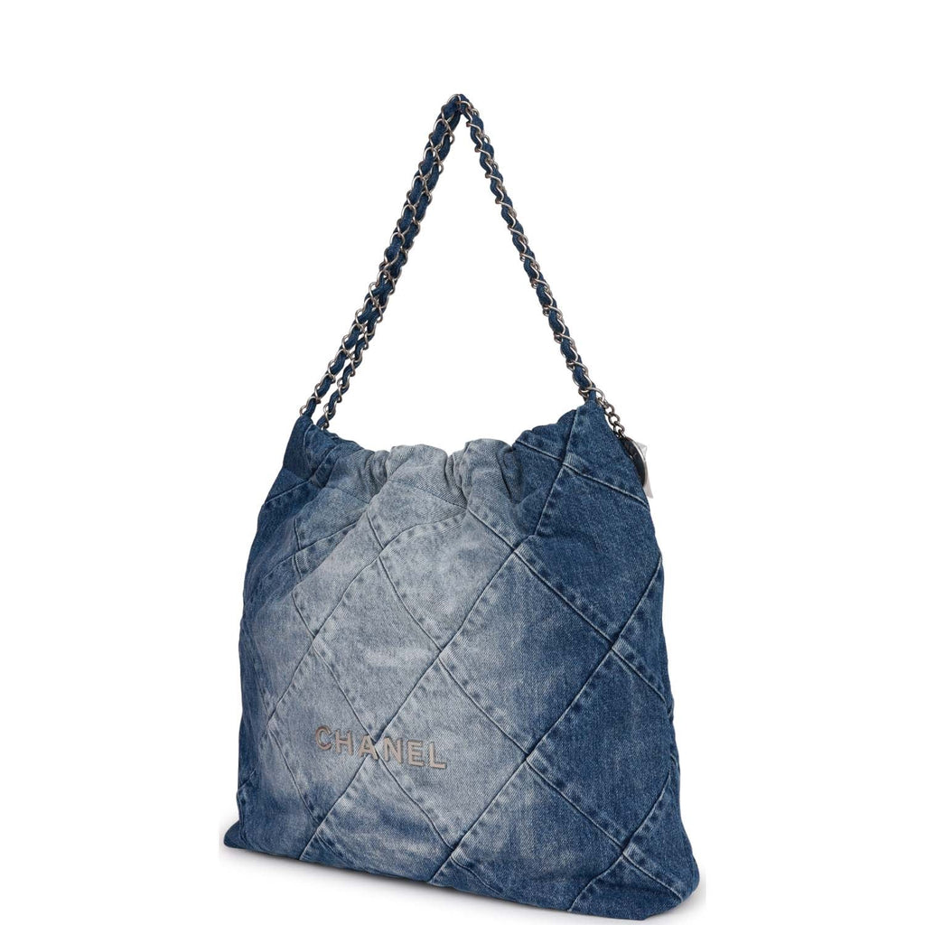 Blue Denim and Calfskin Gabrielle Hobo Medium Tricolor Hardware, 2018, Handbags & Accessories, 2022
