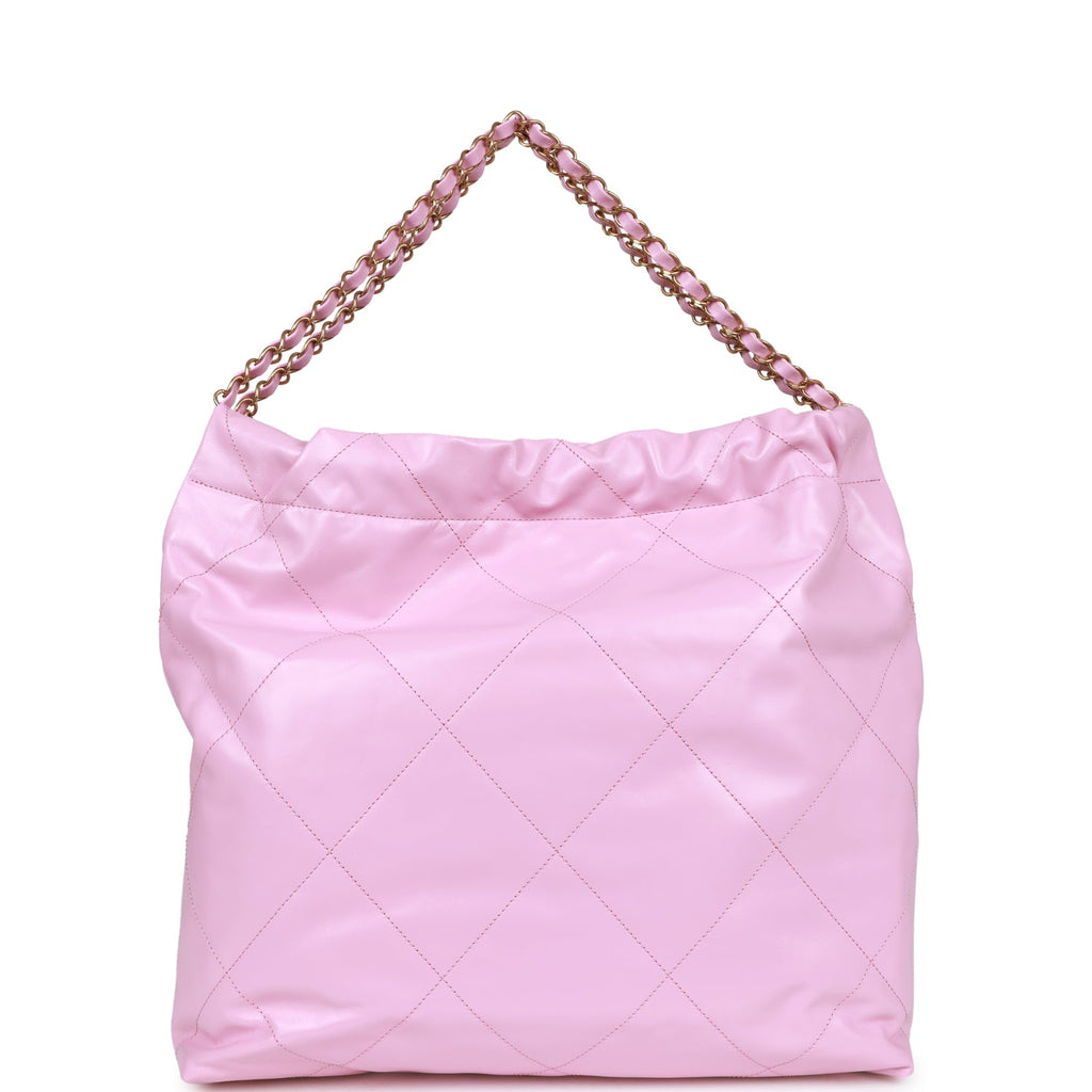 Chanel Pink Quilted Leather Small 22 Hobo Chanel