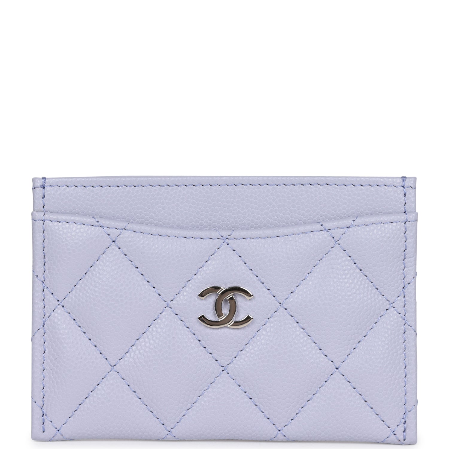Chanel Card Holder Wallet Lilac Caviar Silver Hardware Madison Avenue