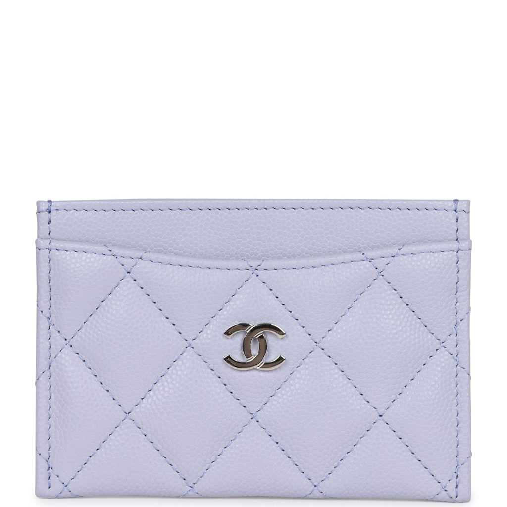 Chanel Card Holder Wallet Lilac Caviar Silver Hardware