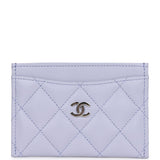 Chanel Card Holder Wallet Lilac Caviar Silver Hardware