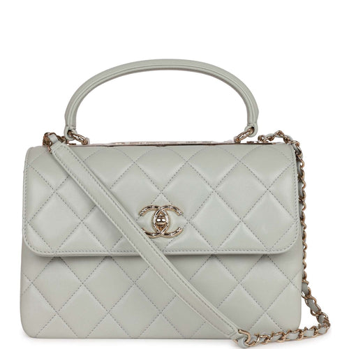 Chanel Large Trendy CC Bag Grey Lambskin Light Gold Hardware