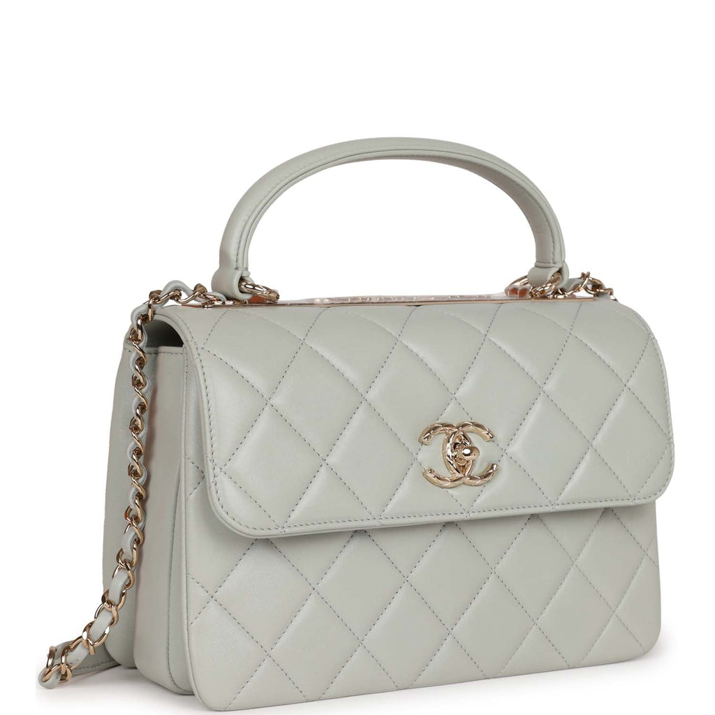 Chanel Large Trendy CC Bag Grey Lambskin Light Gold Hardware