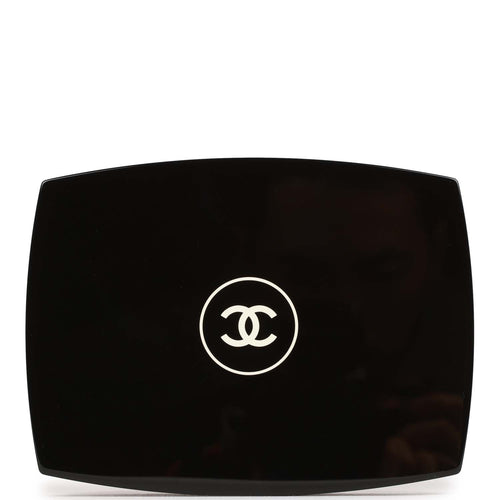 Pre-owned Chanel Minaudiere Compact Clutch Black Acrylic Silver Hardware