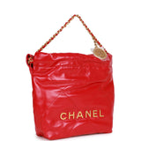 Chanel Mini 22 Bag Red Calfskin Gold Hardware