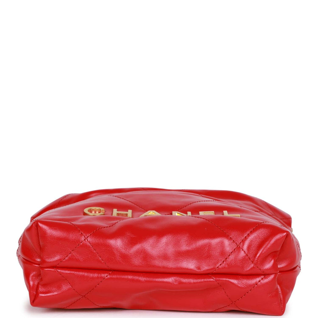 Chanel Mini 22 Bag Red Calfskin Gold Hardware