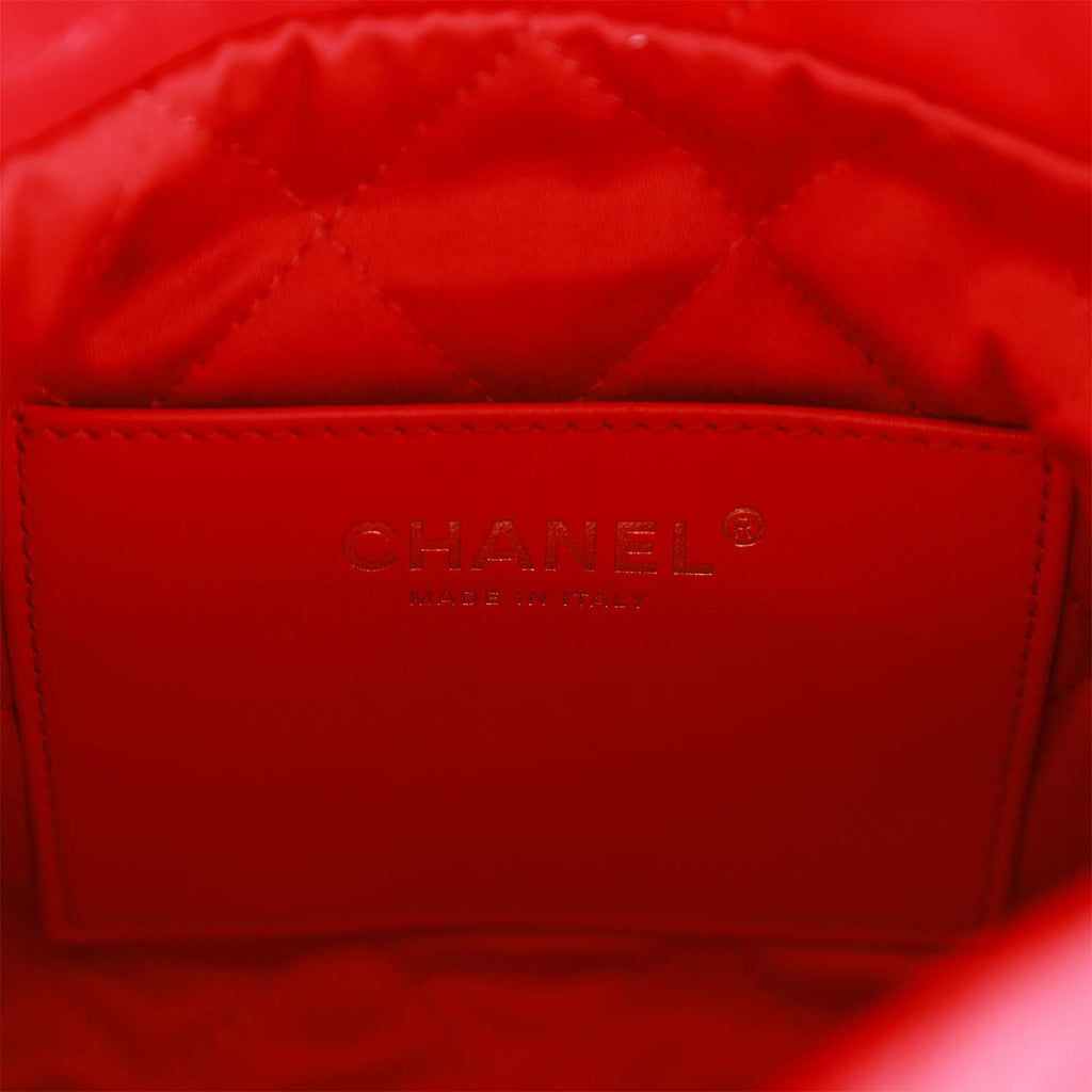 Chanel Mini 22 Bag Red Calfskin Gold Hardware