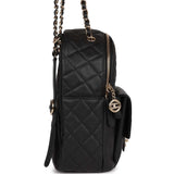 Chanel Large Backpack Black Caviar Light Gold Hardware