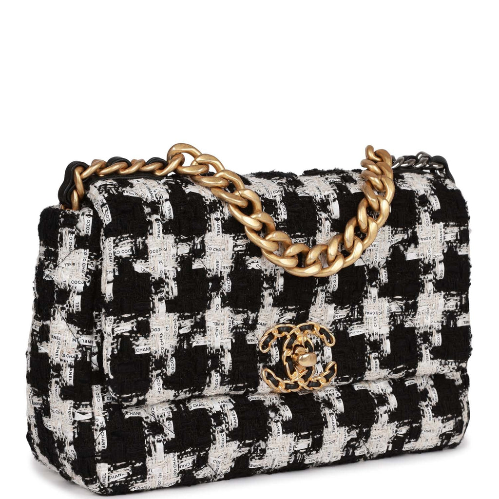 Pre-owned Chanel Medium 19 Flap Bag Black and White Tweed Mixed Hardwa –  Madison Avenue Couture