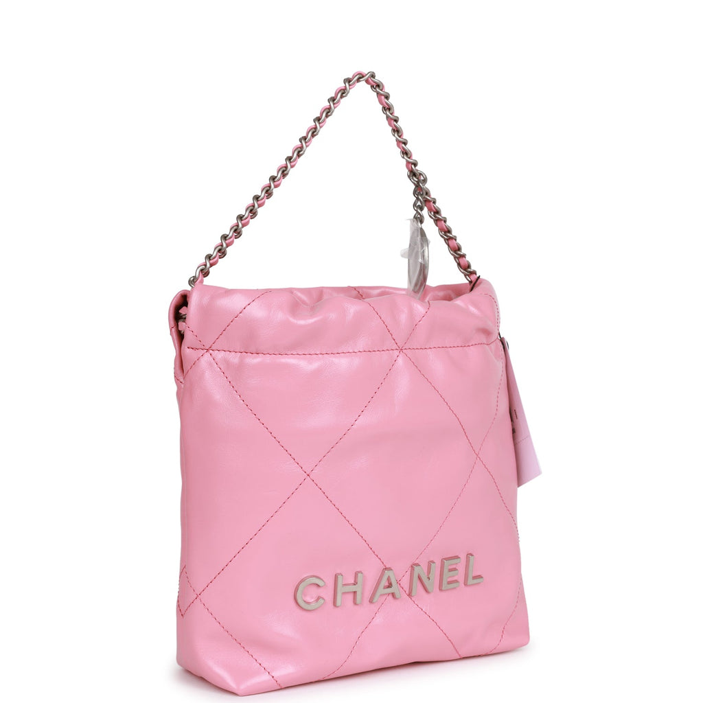 Chanel Mini 22 Bag Pink Calfskin Silver Hardware – Madison Avenue