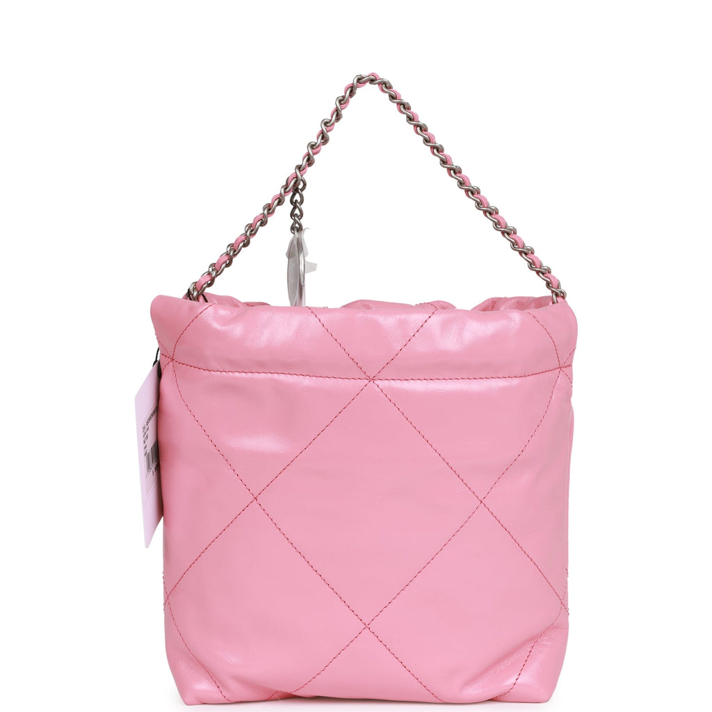 Chanel Mini 22 Bag Pink Calfskin Silver Hardware – Madison Avenue Couture