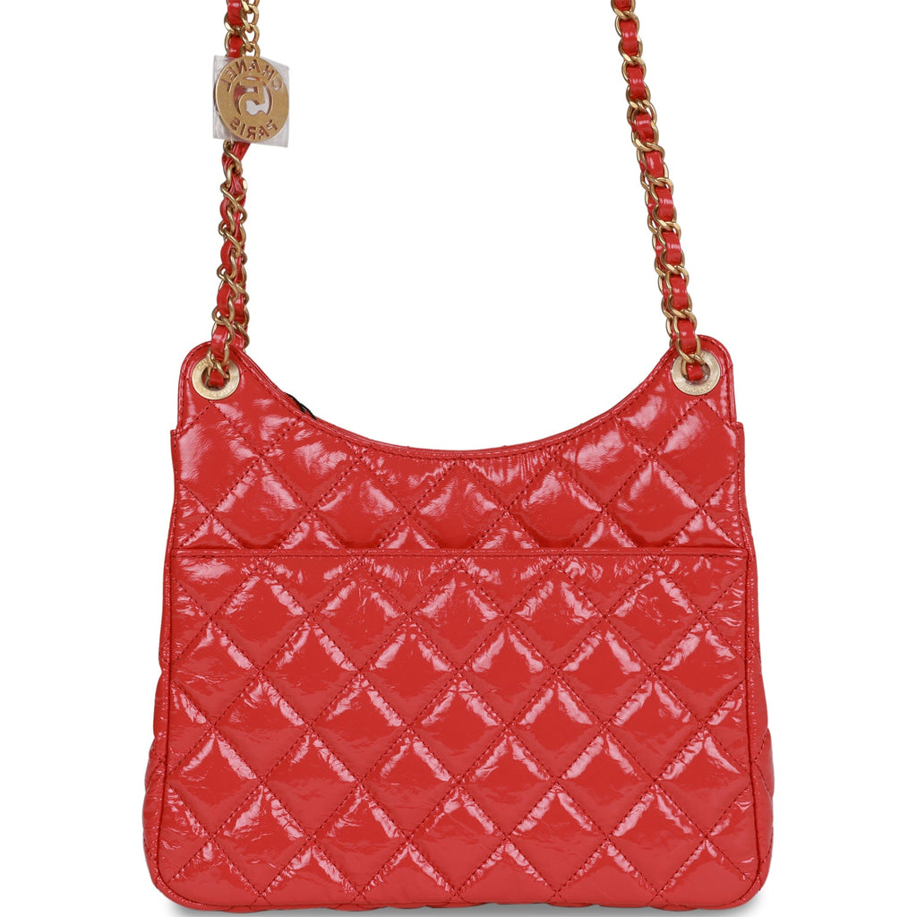 chanel red small flap bag