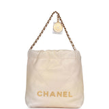 Chanel Mini 22 Bag Champagne Iridescent Calfskin Gold Hardware
