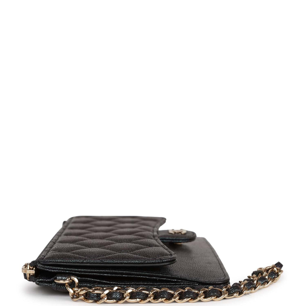 Chanel Classic Pouch with Handle Black Iridescent Caviar Gold Hardware –  Madison Avenue Couture