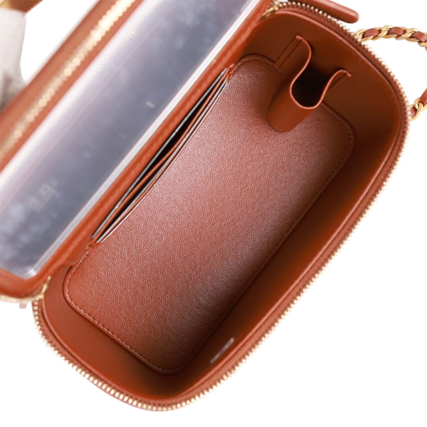 CC VANITY CASE 11 BLACK LAMBSKIN GOLD HARDWARE