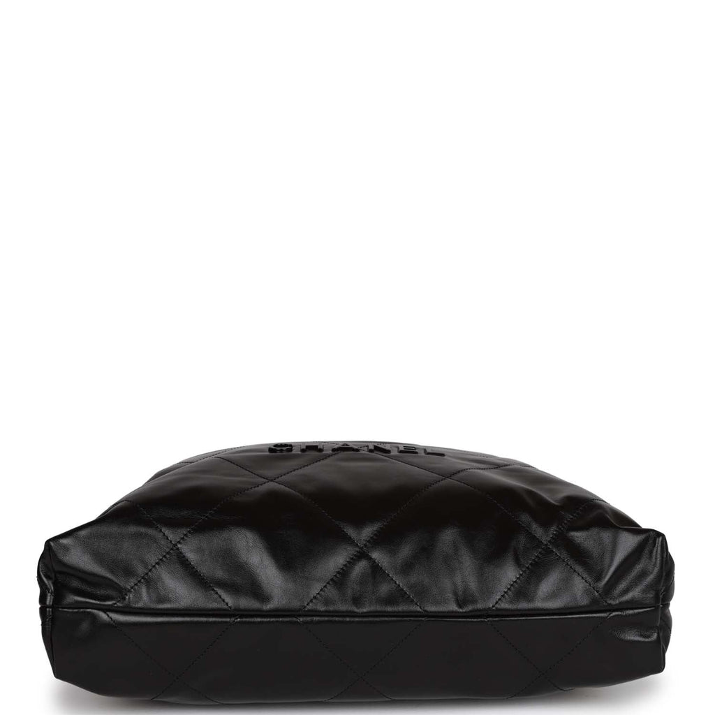 Chanel Medium 22 Bag SO Black Calfskin Aged Black Hardware