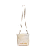 Chanel Mini 22 Bag Champagne Iridescent Calfskin Gold Hardware