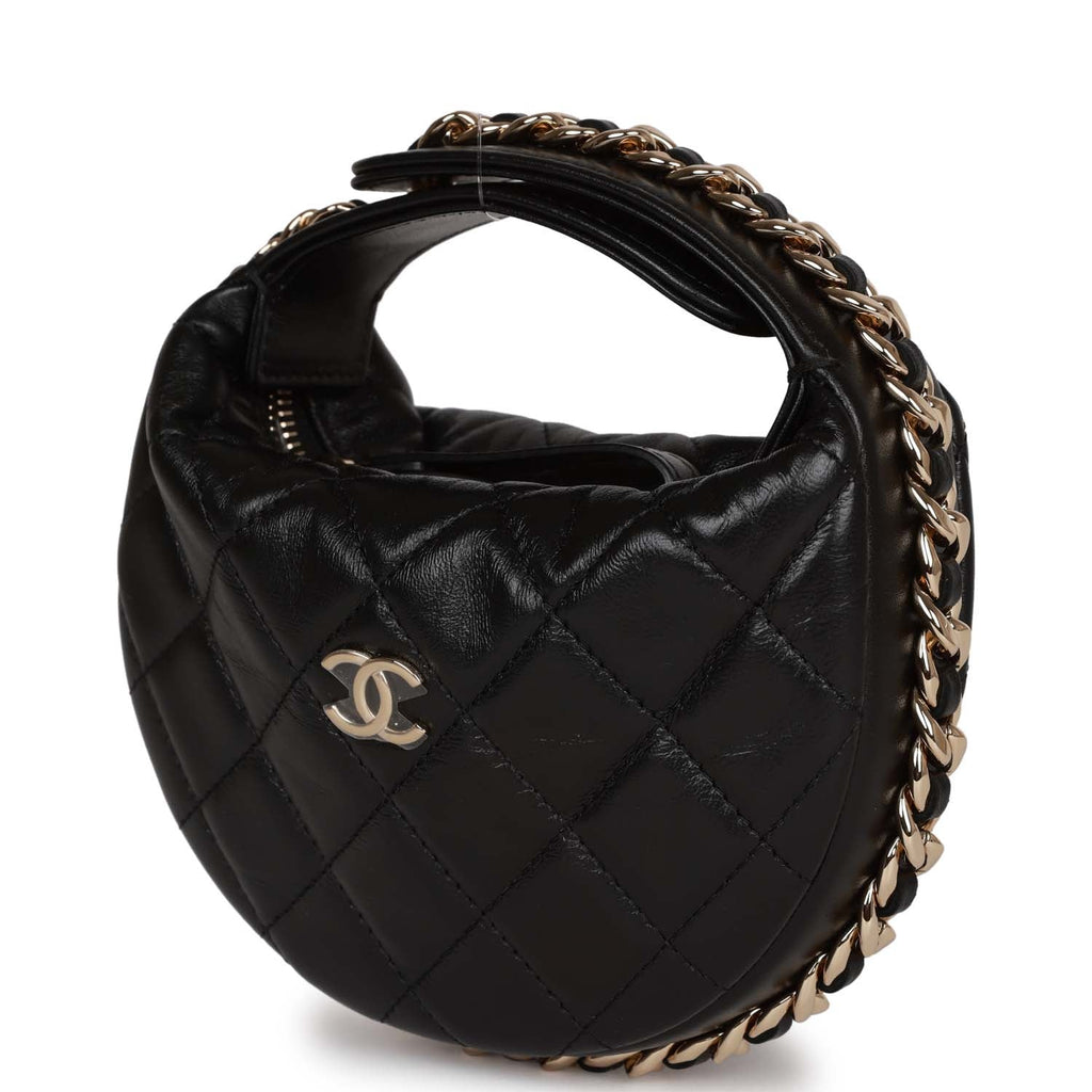 Chanel Chain Around Mini Pouch Black Lambskin Light Gold Hardware – Madison  Avenue Couture