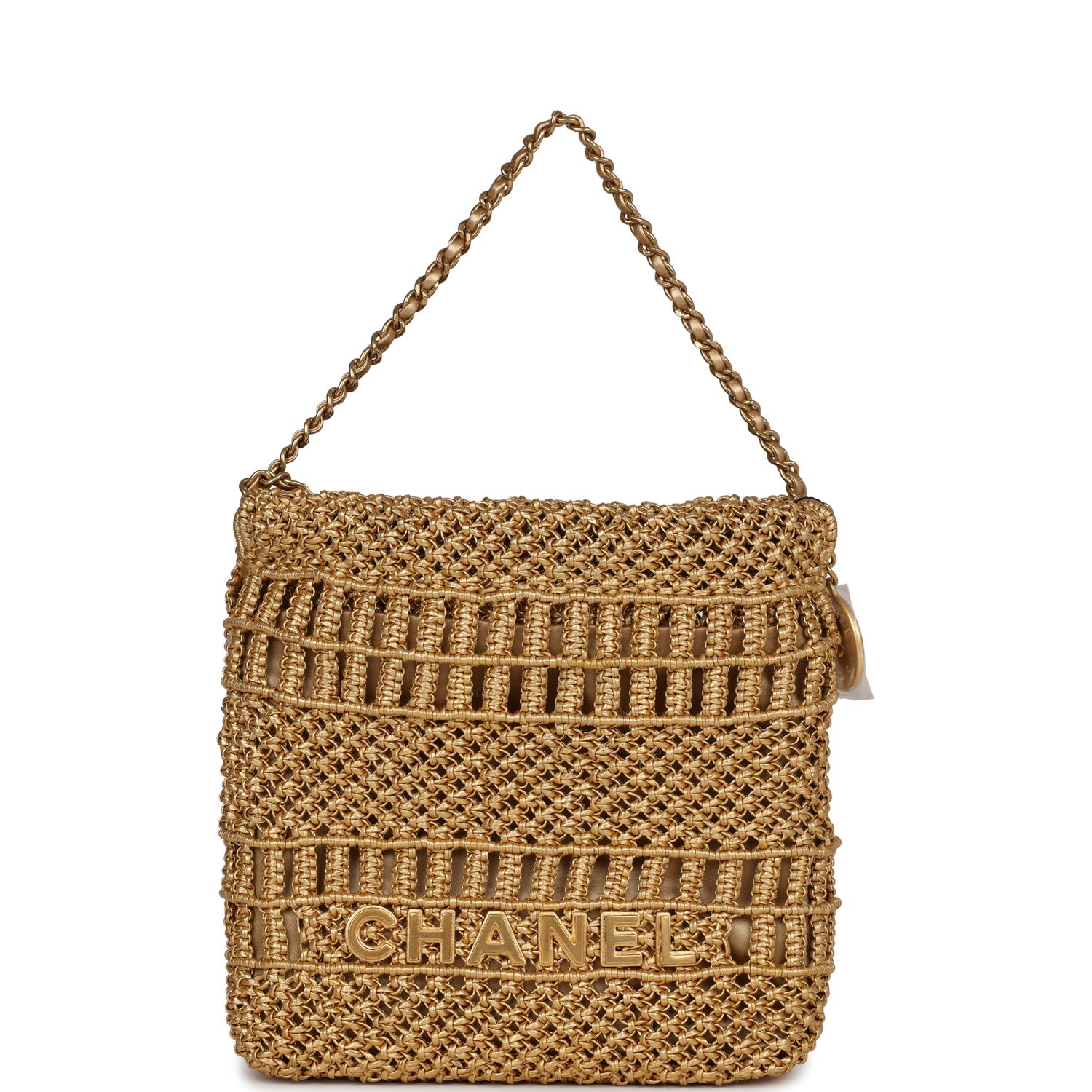 Chanel Mini 22 Bag Gold Macrame Calfskin Gold Hardware Madison Avenue