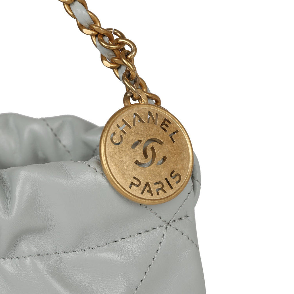 Chanel Mini 22 Bag Light Blue Calfskin Gold Hardware – Madison
