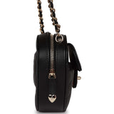 Chanel Chain Heart Clutch Black Lambskin Gold Hardware