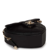 Chanel Chain Heart Clutch Black Lambskin Gold Hardware