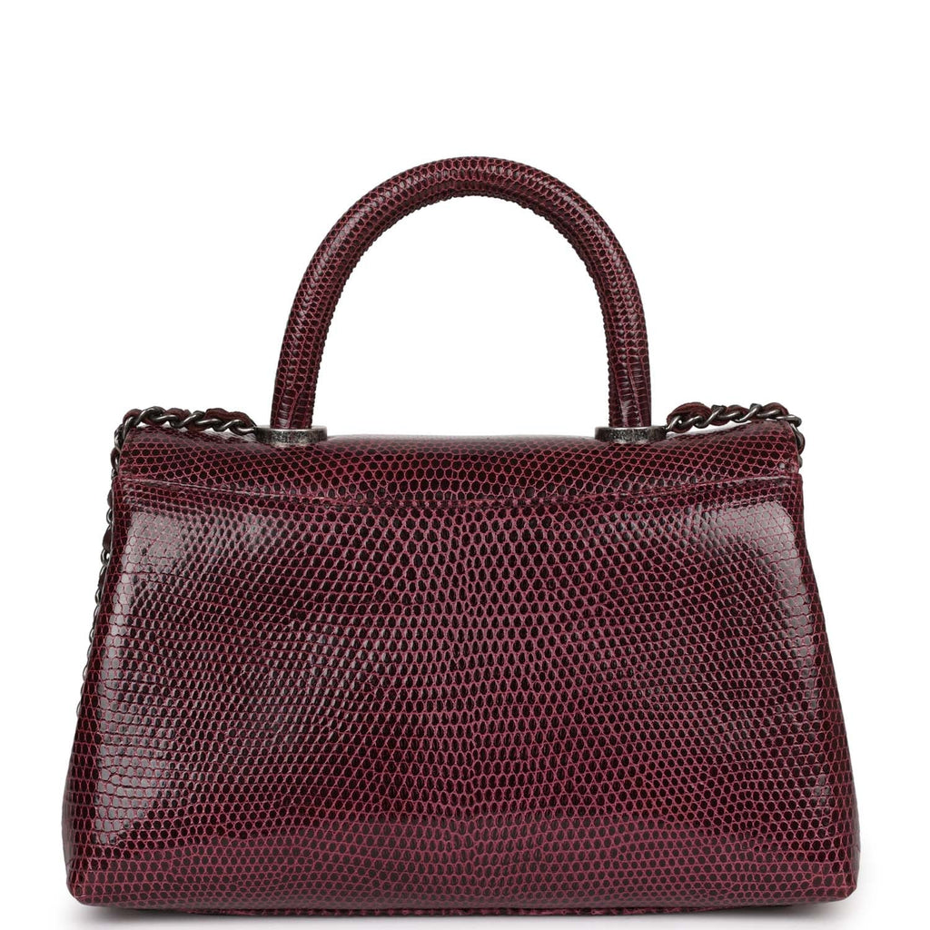 Lizard Printed Leather Square Hand Bag