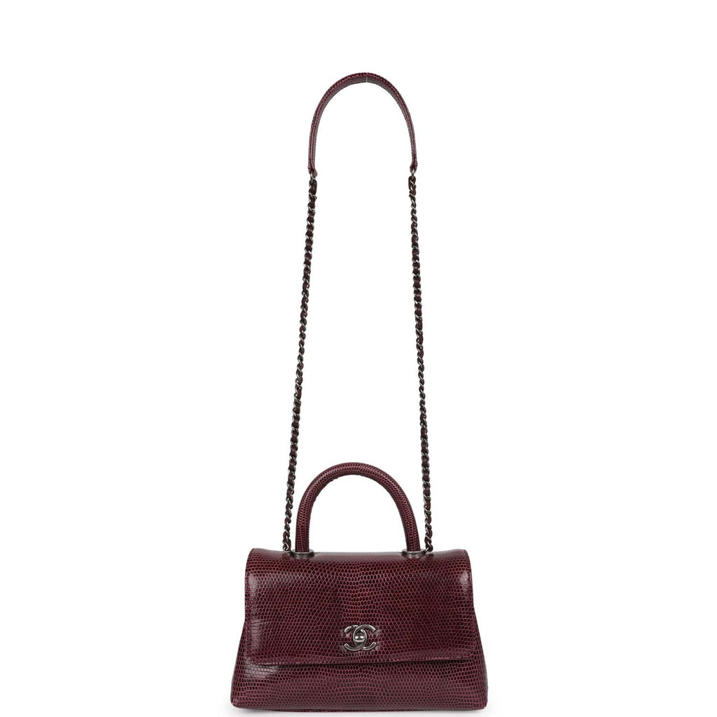 Coco handle leather handbag Chanel Burgundy in Leather - 35052457