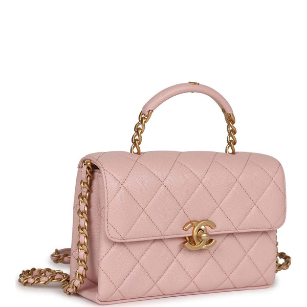pink top handle chanel bag